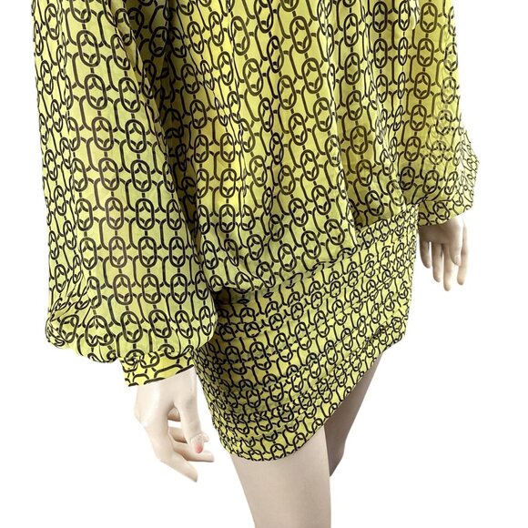 L,Academie The Malle Mini Dress In Gold Chain NWT Size‎ XS Xsmall Yellow & Black - Picture 9 of 11